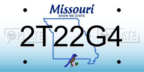 2T22G4 Missouri License Plate
