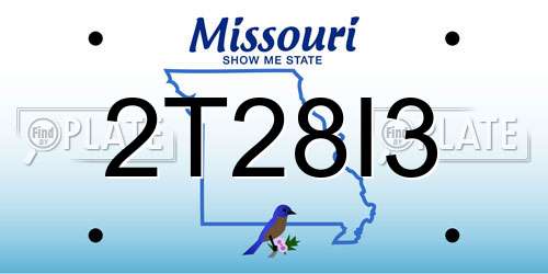 2T28I3 Missouri License Plate