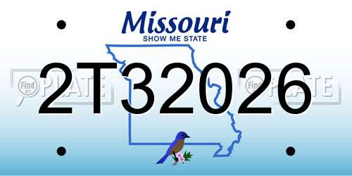 2T32026 Missouri License Plate