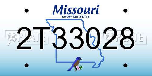 2T33028 Missouri License Plate