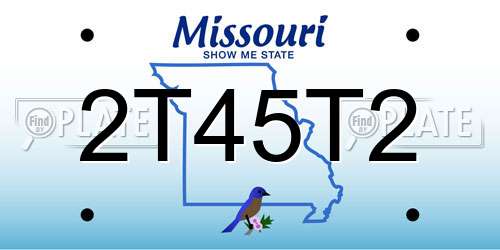 2T45T2 Missouri License Plate