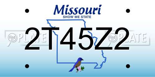 2T45Z2 Missouri License Plate