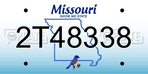 2T48338 Missouri License Plate
