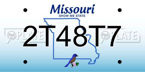 2T48T7 Missouri License Plate