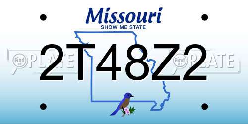 2T48Z2 Missouri License Plate