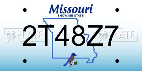 2T48Z7 Missouri License Plate