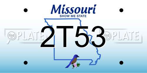2T53 Missouri License Plate