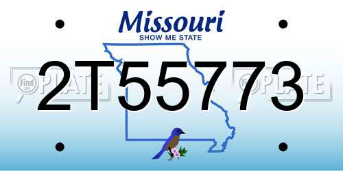 2T55773 Missouri License Plate
