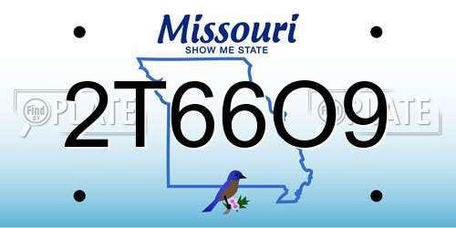 2T66O9 Missouri License Plate