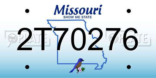 2T70276 Missouri License Plate