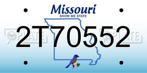2T70552 Missouri License Plate