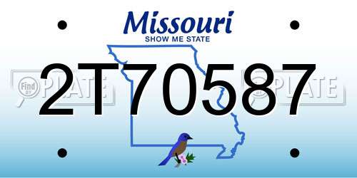 2T70587 Missouri License Plate