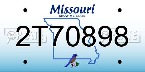 2T70898 Missouri License Plate