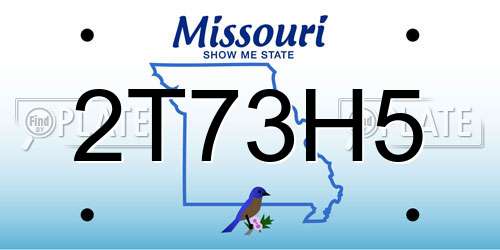 2T73H5 Missouri License Plate