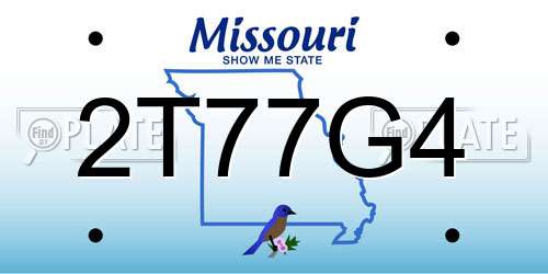 2T77G4 Missouri License Plate