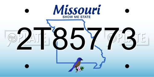 2T85773 Missouri License Plate
