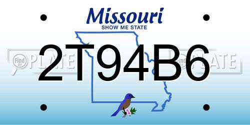 2T94B6 Missouri License Plate