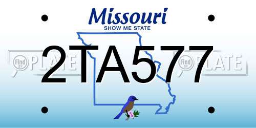 2TA577 Missouri License Plate
