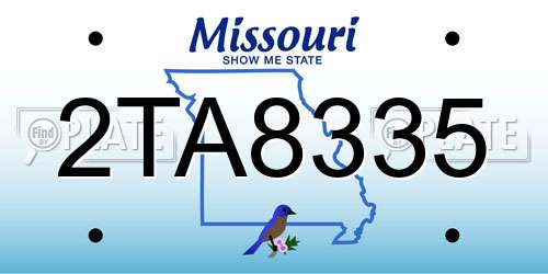 2TA8335 Missouri License Plate