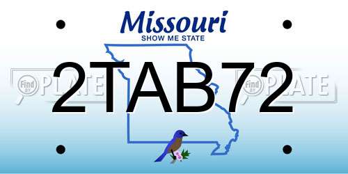 2TAB72 Missouri License Plate