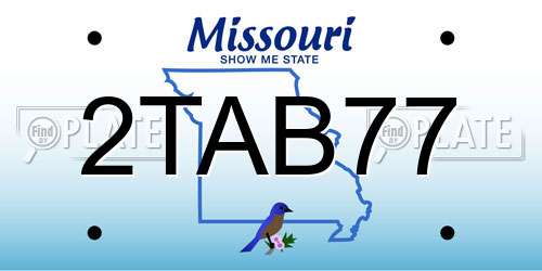 2TAB77 Missouri License Plate