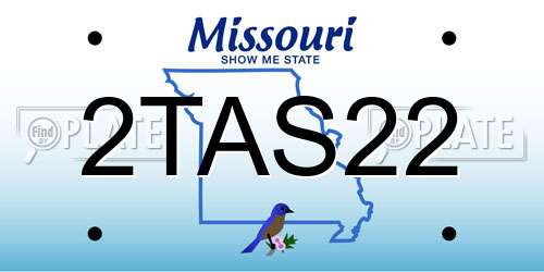 2TAS22 Missouri License Plate