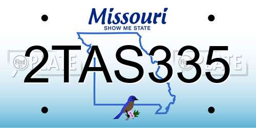 2TAS335 Missouri License Plate