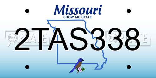 2TAS338 Missouri License Plate