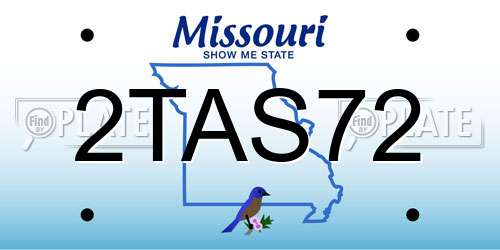 2TAS72 Missouri License Plate