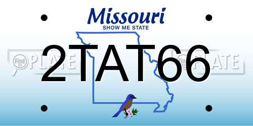 2TAT66 Missouri License Plate