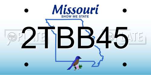 2TBB45 Missouri License Plate