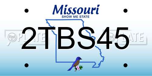2TBS45 Missouri License Plate