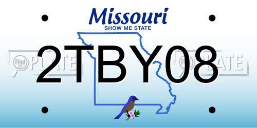 2TBY08 Missouri License Plate