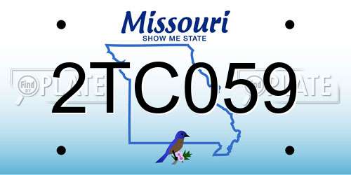 2TC059 Missouri License Plate