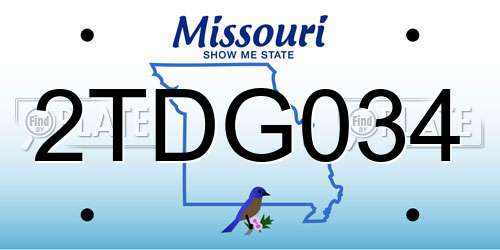 2TDG034 Missouri License Plate