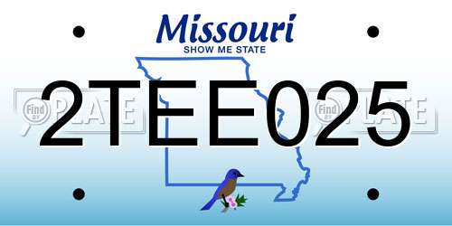 2TEE025 Missouri License Plate