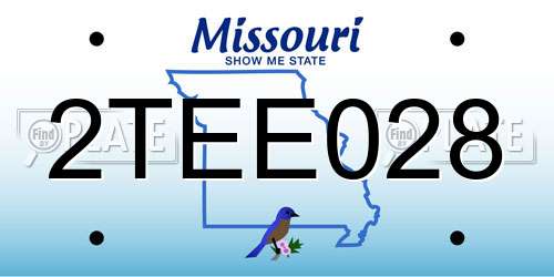 2TEE028 Missouri License Plate