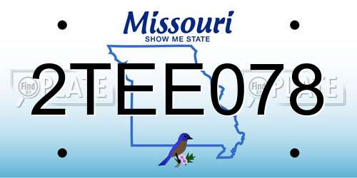 2TEE078 Missouri License Plate