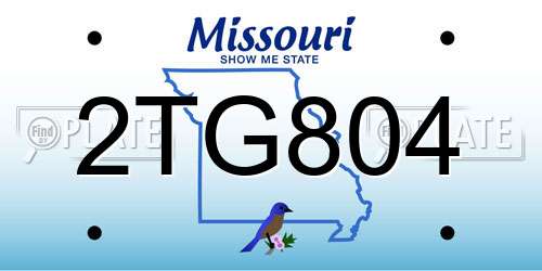 2TG804 Missouri License Plate