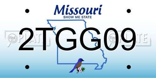 2TGG09 Missouri License Plate