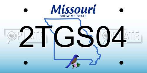 2TGS04 Missouri License Plate
