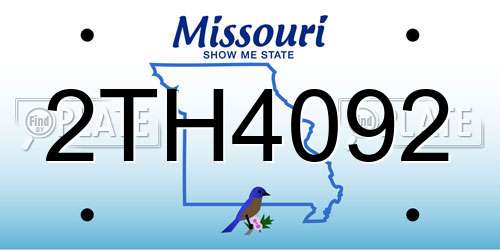 2TH4092 Missouri License Plate