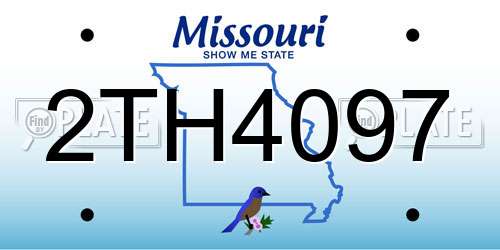 2TH4097 Missouri License Plate
