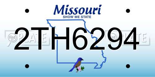 2TH6294 Missouri License Plate