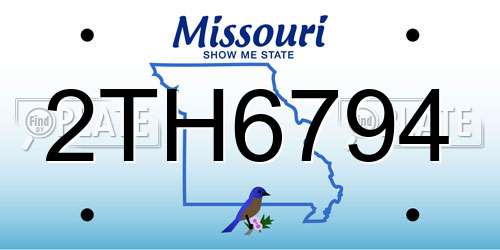 2TH6794 Missouri License Plate