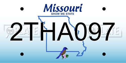 2THA097 Missouri License Plate
