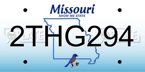 2THG294 Missouri License Plate