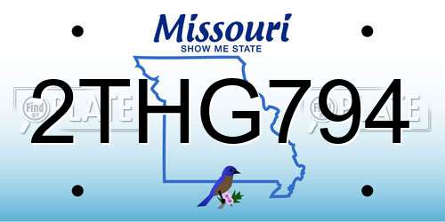 2THG794 Missouri License Plate