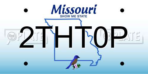 2THT0P Missouri License Plate