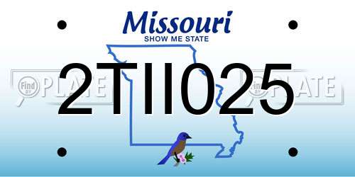 2TII025 Missouri License Plate